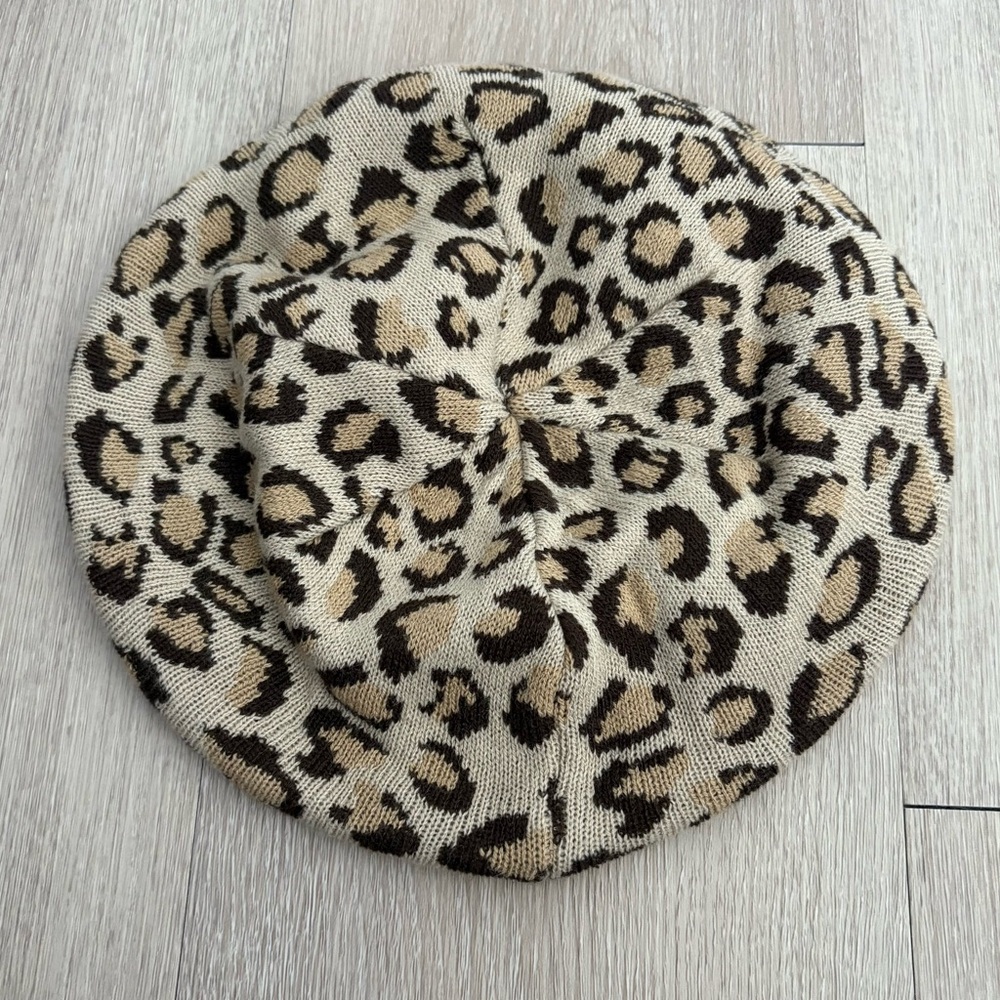 The Children’s Place Kids Girls Beret Hat Medium 7-8 Years Leopard Animal Print